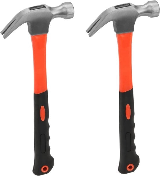 Set di 2 Martelli 8 oz con Impugnatura in Gomma, 27,5 cm Acciaio di Carbonio, Ideali per Lavori di Taglio e Progetti di Bricolage
