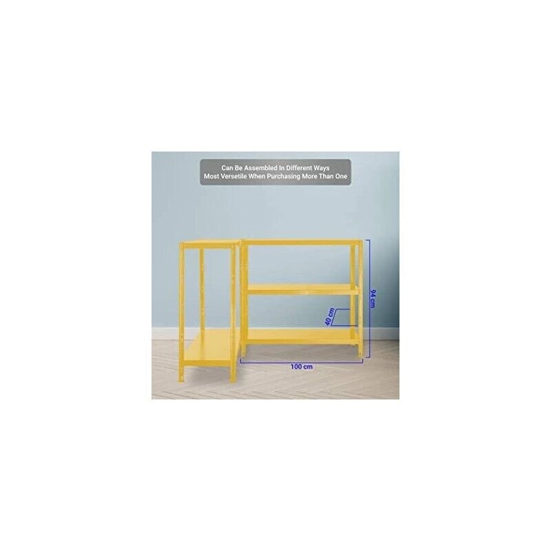 SCAFFALE IN METALLO GIALLO ETTORE KIT BULLONI 100 X 40 X H 187 CM 5 RIPIANI