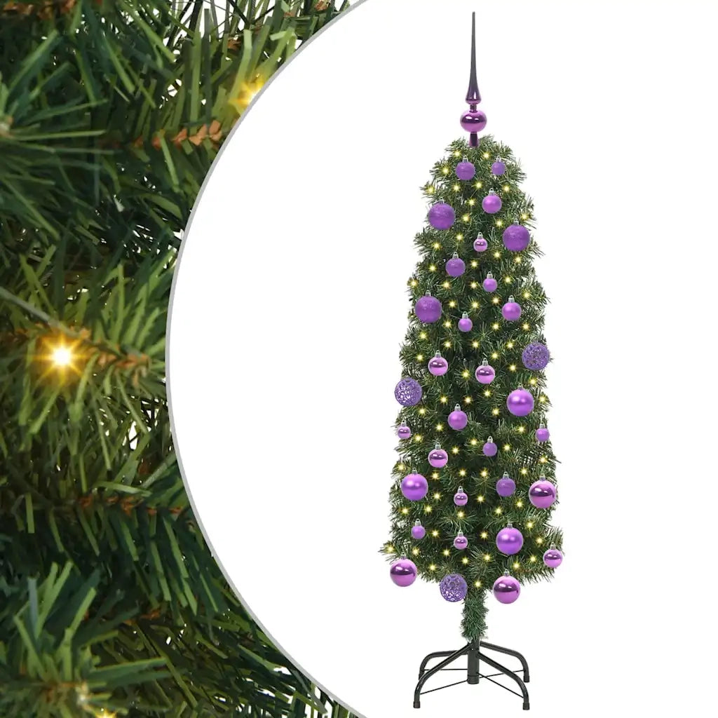 Albero di Natale | Decorazioni natalizie artificiale con 150 LED Verde 120 cm