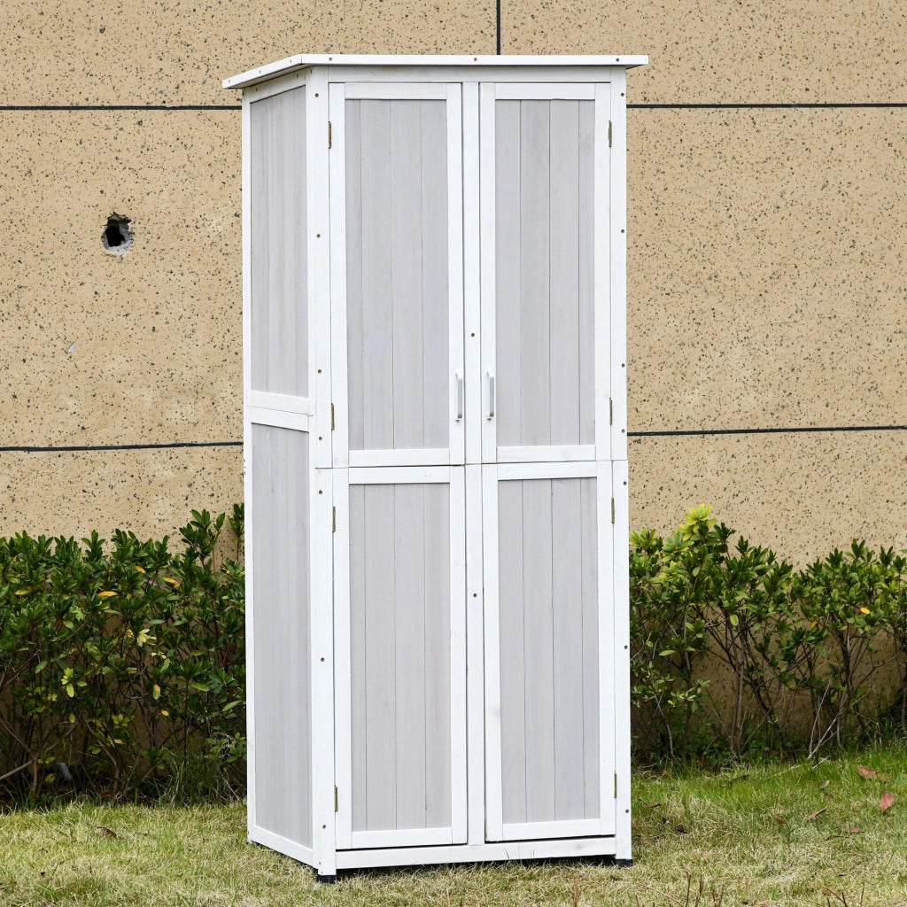 Casetta Porta Attrezzi in Legno ¨C zephmum ¨C Grigio 77x58x175 cm