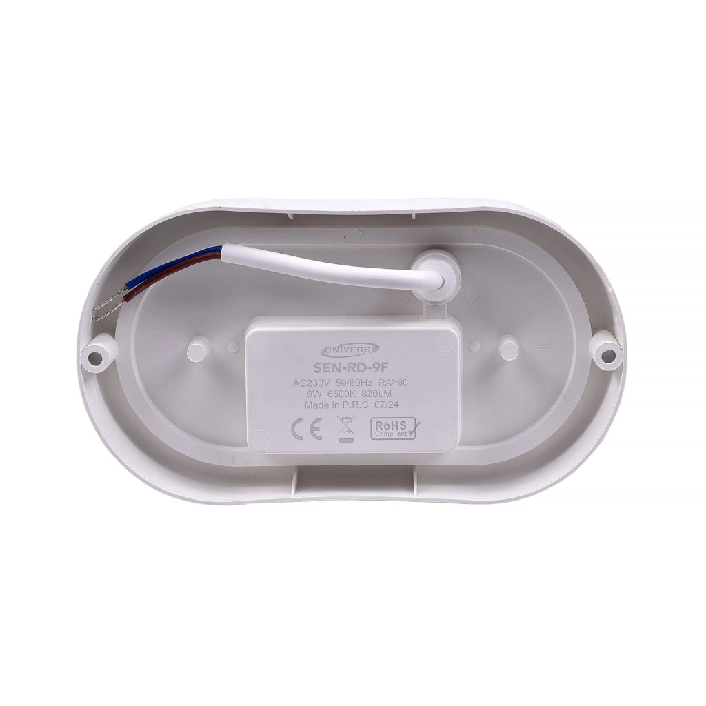 Lampada Plafoniera Rettangolare a  LED con Sensore di Movimento 9W, Luce Fredda 6500K, 820 Lumen, IP56