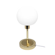 Lampada tavolo oro sfera vetro bianco LED 4,8W 3000K Italux