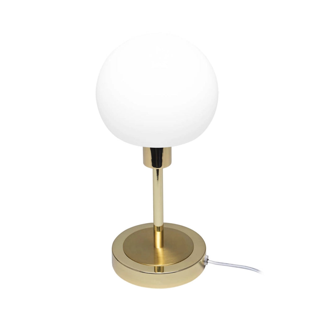 Lampada tavolo oro sfera vetro bianco LED 4,8W 3000K Italux