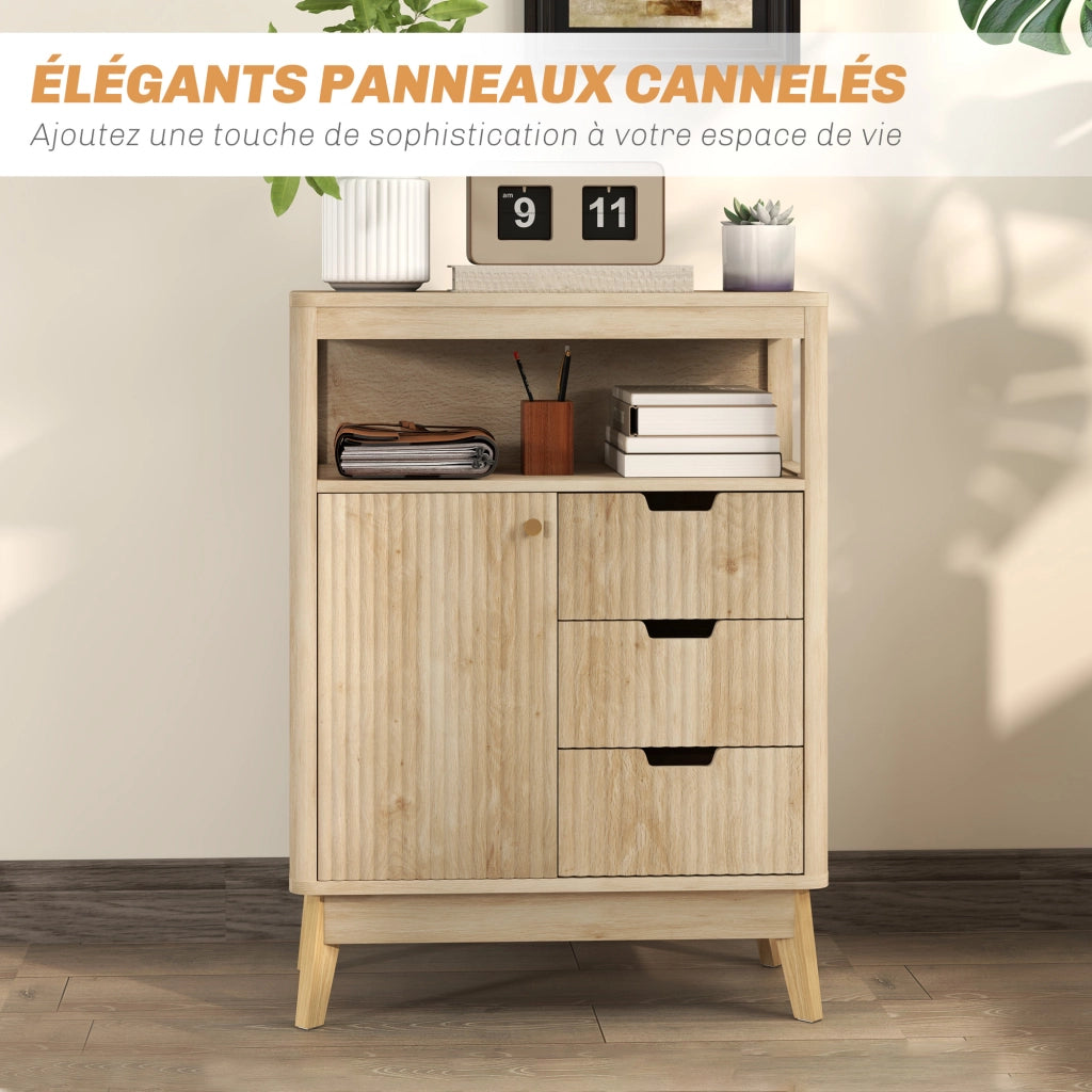 Credenza ¨C zephmum ¨C Legno naturale, 60x30x81 cm