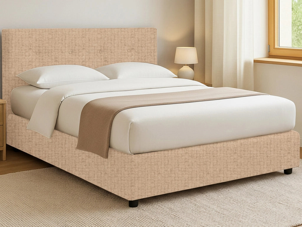 Bolton, Letto Piazza e Mezza Sfoderabile Made in Italy, Beige