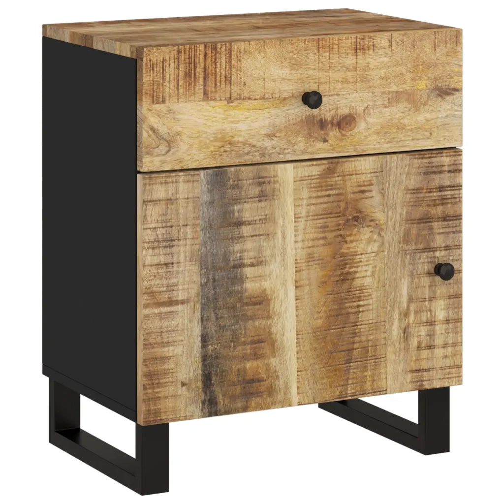 Comodino 50x33x60cm Legno Massello di Mango e Legno Multistrato 350656