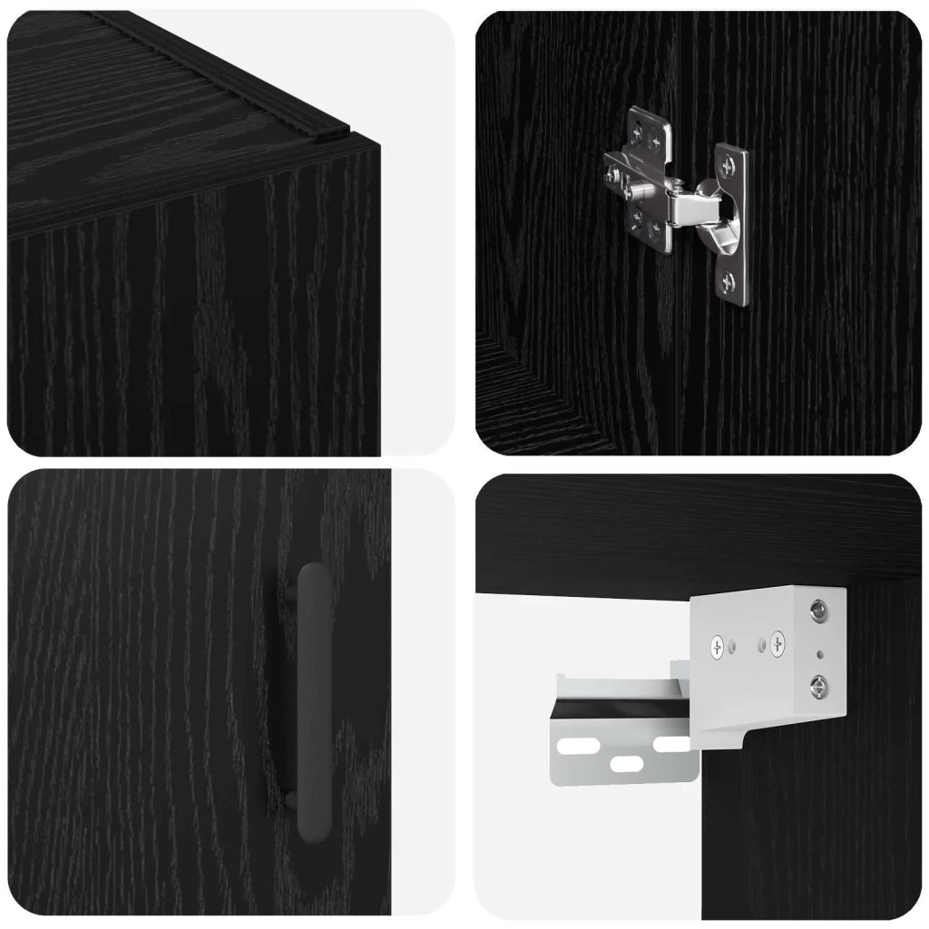 Armadietto a muro Rovere Nero 69,5 x 34 x 90 cm 879521