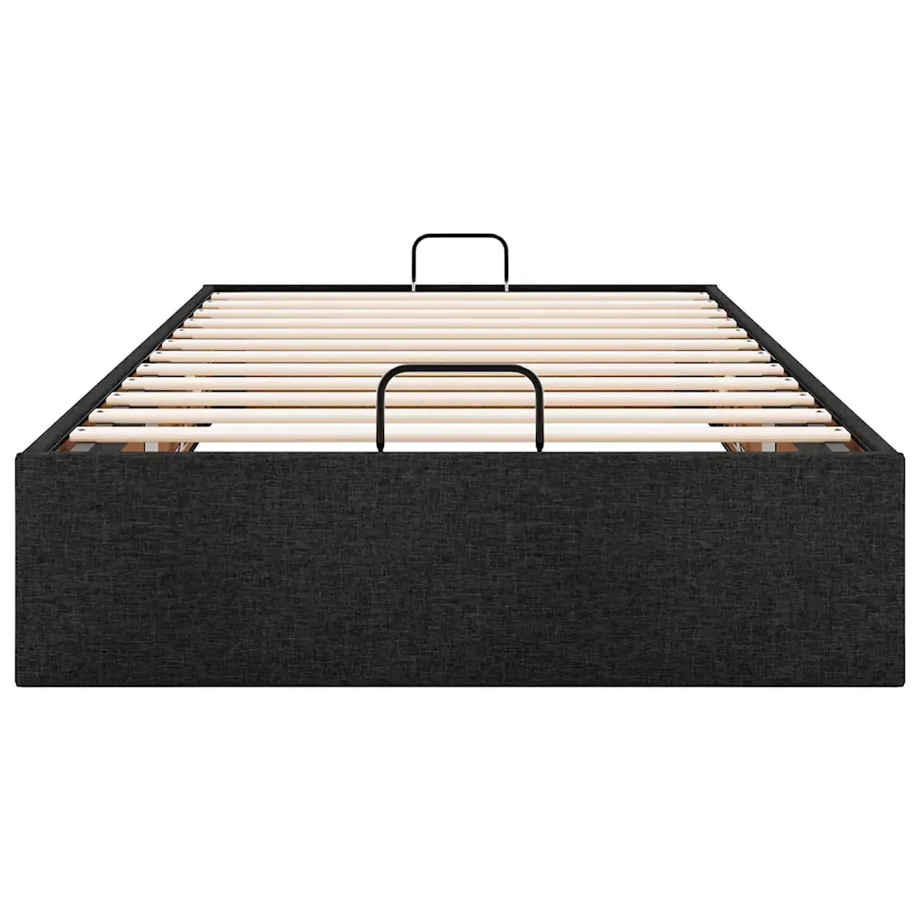 Struttura Letto Pouf senza Materasso Nero 80x200 cm in Tessuto