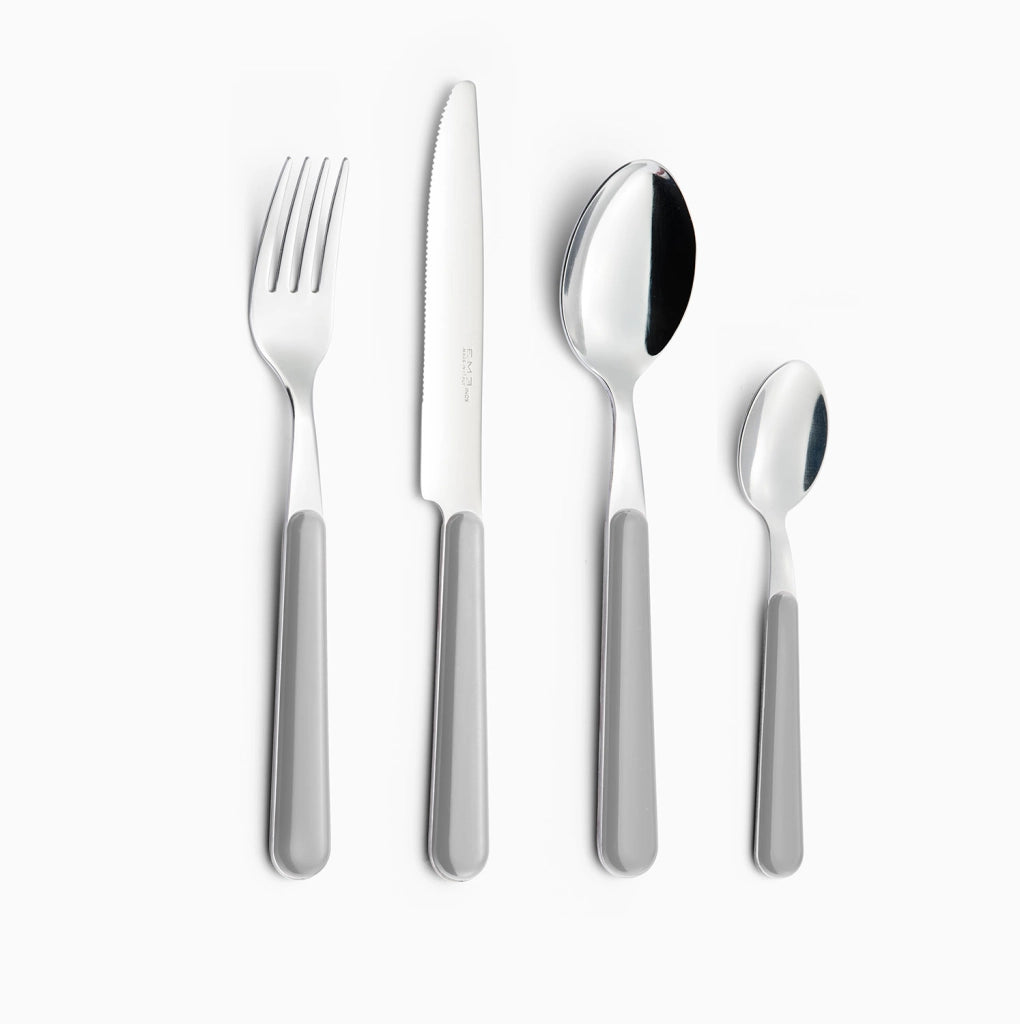 Servizio Set di Posate 24 pezzi in Acciaio Inox Eme Brio Grigio 9