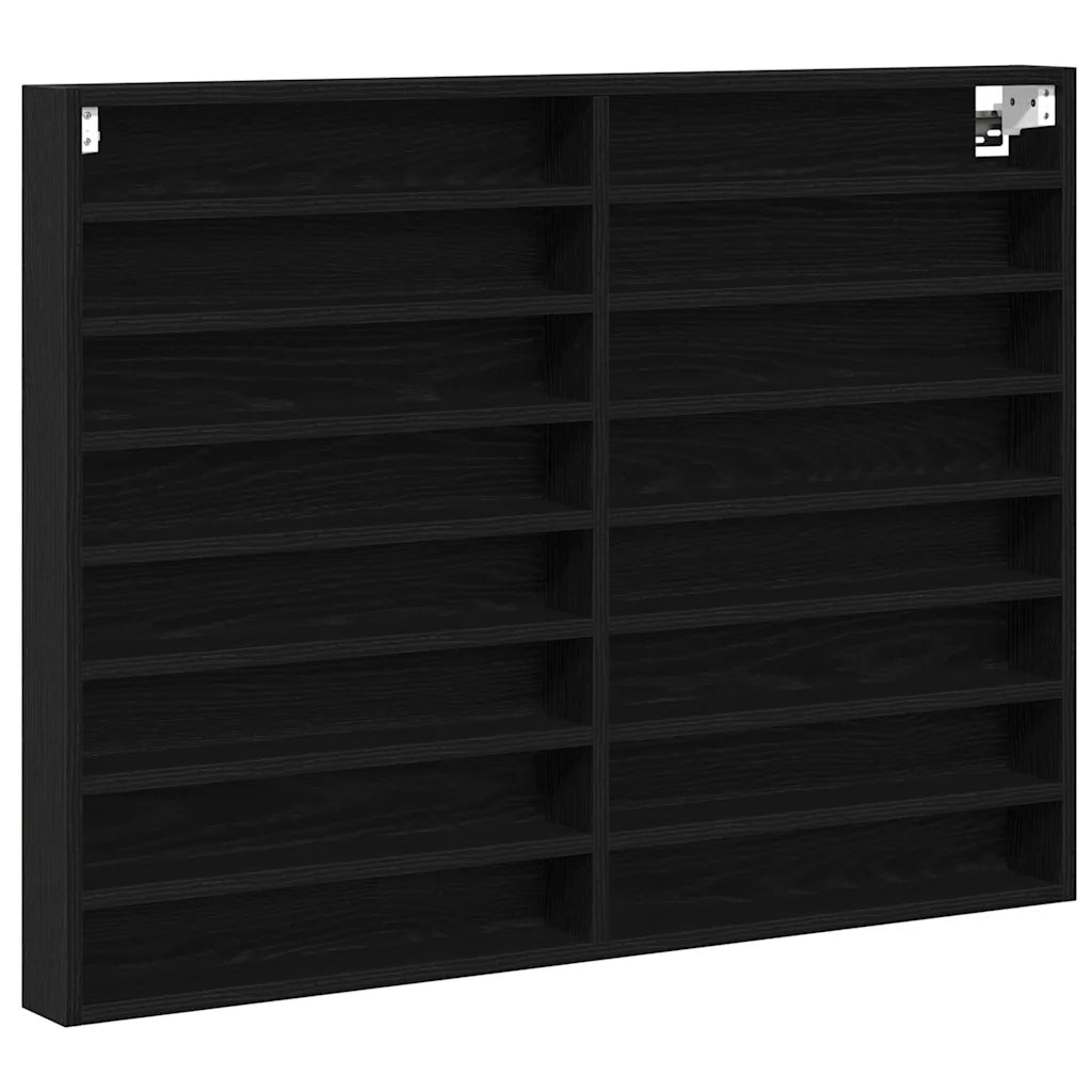 Vetrina A parete Rovere Nero 100 x 8,5 x 75 cm 869188