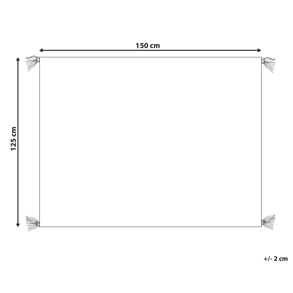 Coperta in cotone bianco e nero con motivo a occhio 125 x 150 cm, fatta a mano decorativa per il letto tradizionale per il soggiorno e la camera da letto.