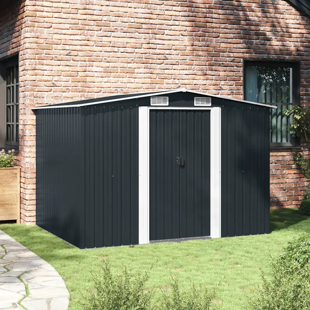 Capanno per Attrezzi Antracite in Acciaio 257x205x178 cm 47030