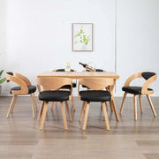 Sedie da Pranzo 6 pz Crema in Legno Piegato e Similpelle 278847
