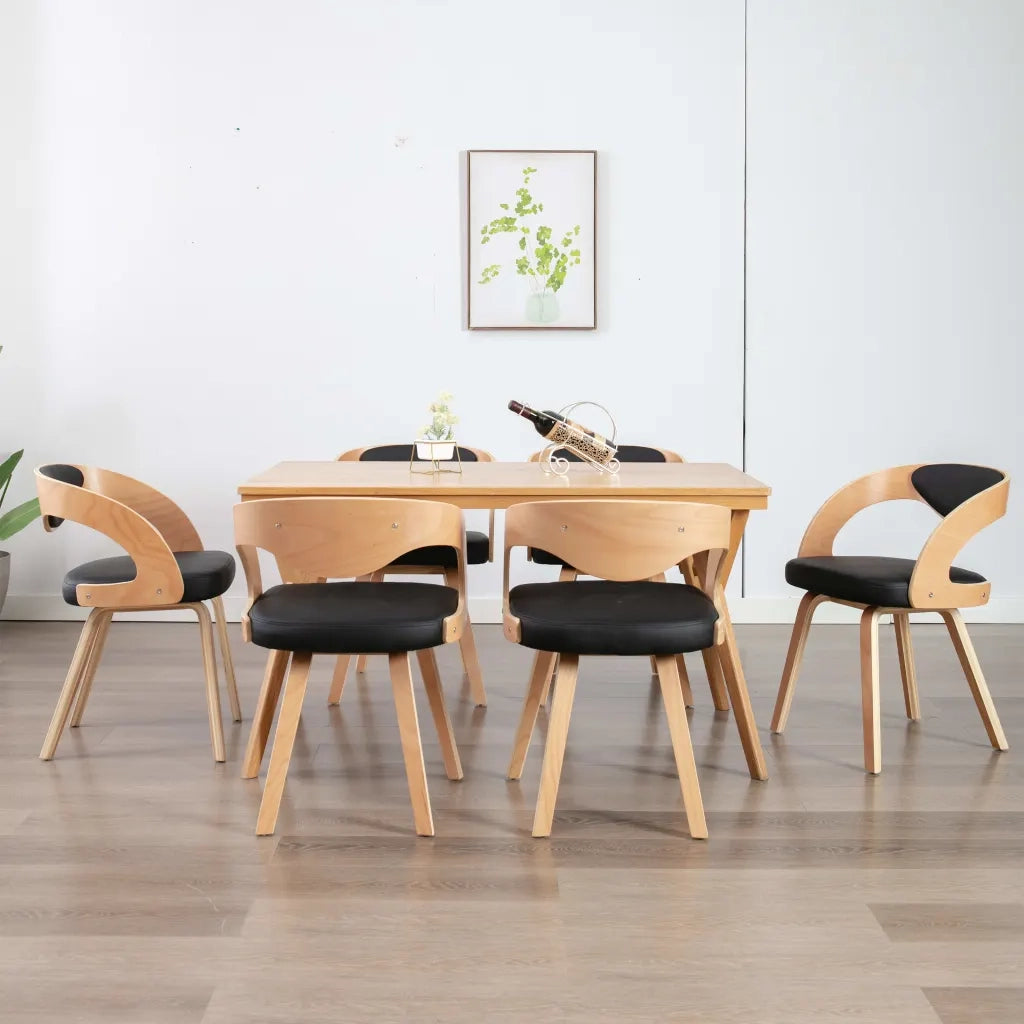 Sedie da Pranzo 6 pz Crema in Legno Piegato e Similpelle 278847