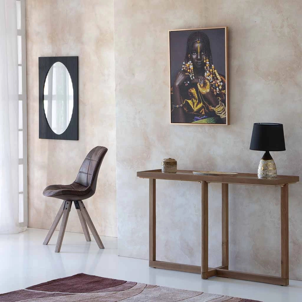 Specchio in legno grigio scuro 50x2,5x80h