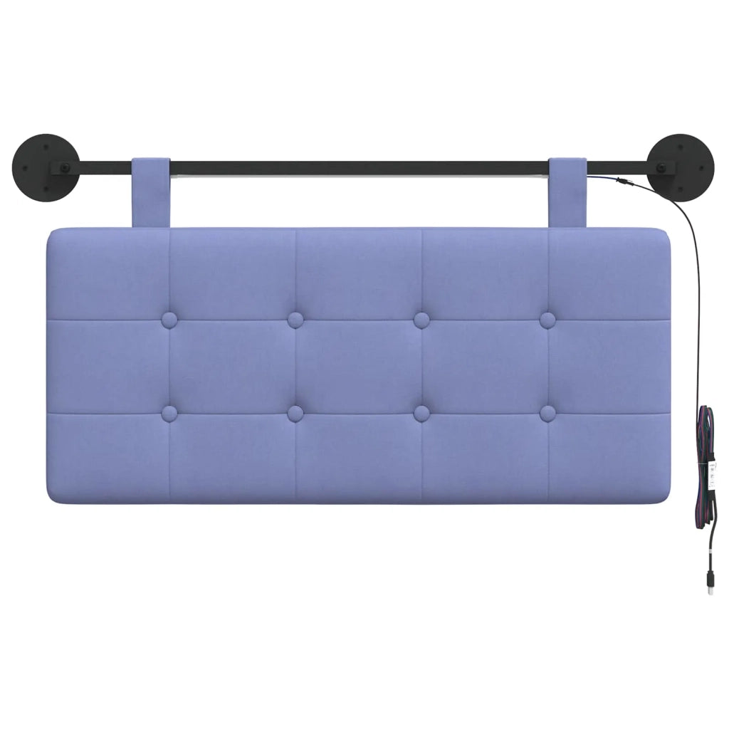 Testiera | Testata sospesa Con luce LED Blu jeans Tessuto