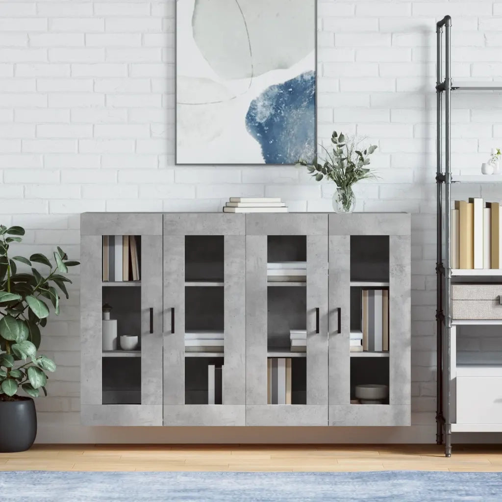 Armadietti a Parete 2 pz Grigio Cemento in Legno Multistrato CFW4736839