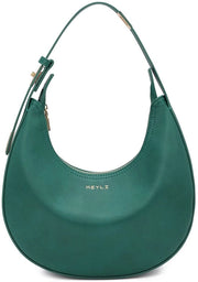 Borsa da spalla, stilezza casual per donne, cinturino regolabile in 3 posizioni, borsa con chiusura a raccatto, verde