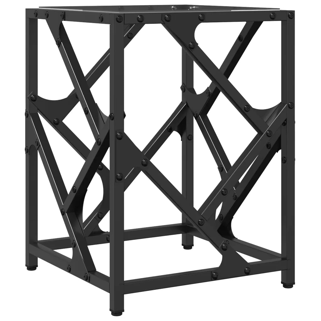 Tavolino Salotto con Piano Vetro Trasparente-Tavolino da soggiorno 30x30x41cm Acciaio