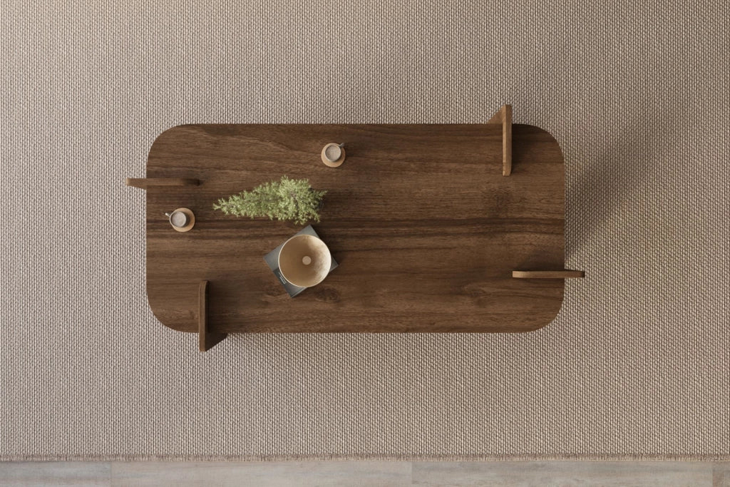 Tavolino in legno "Lovge" 120 x 60 x 35 cm - Noce