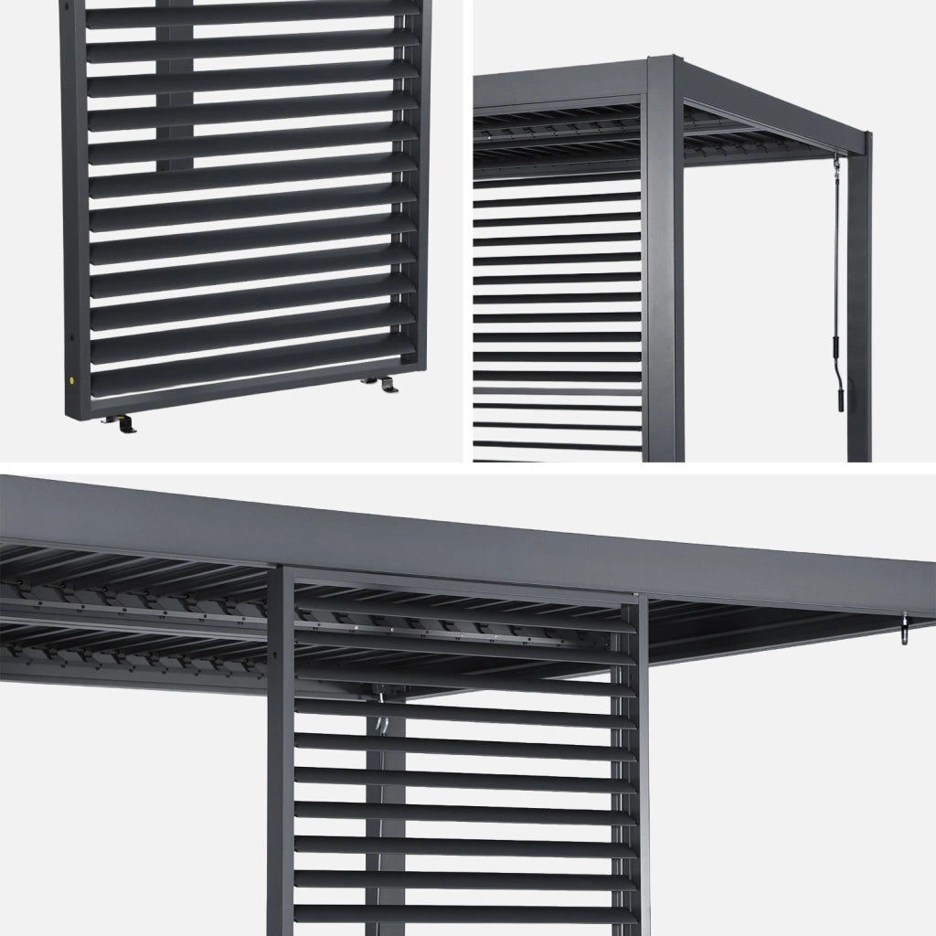 Persiana con lamelle orientabili 1m in alluminio per pergola
