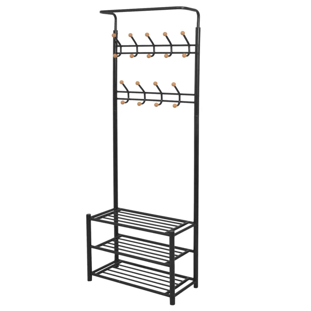 Appendiabiti con Deposito per Scarpe 68x32x182,5 cm Nerocod mxl 127113