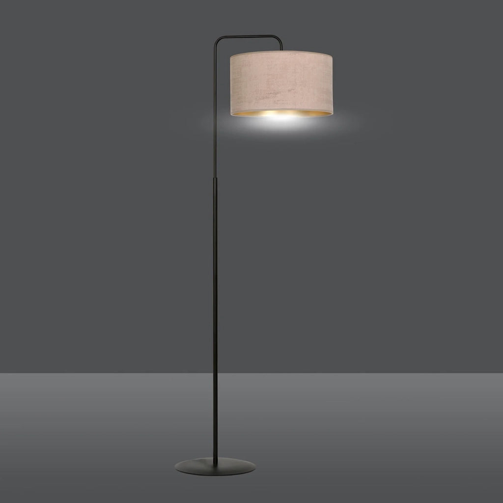 Piantana Contemporaneo Ganesha Acciaio Nero Rosa 1 Luce E27 Ip20