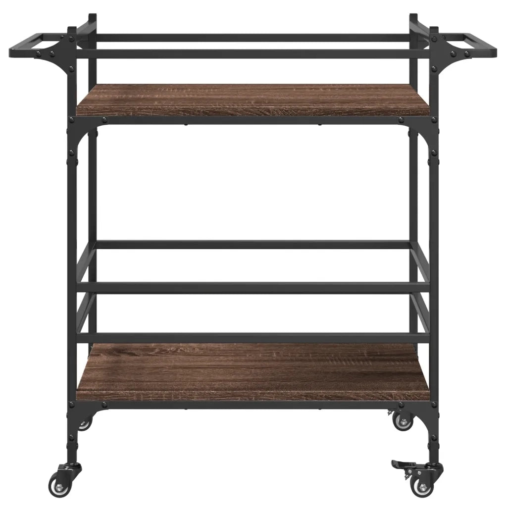 Carrello Cucina-Scaffale per Cucina Rovere Marrone 82x40x78,5 cm Legno Multistrato
