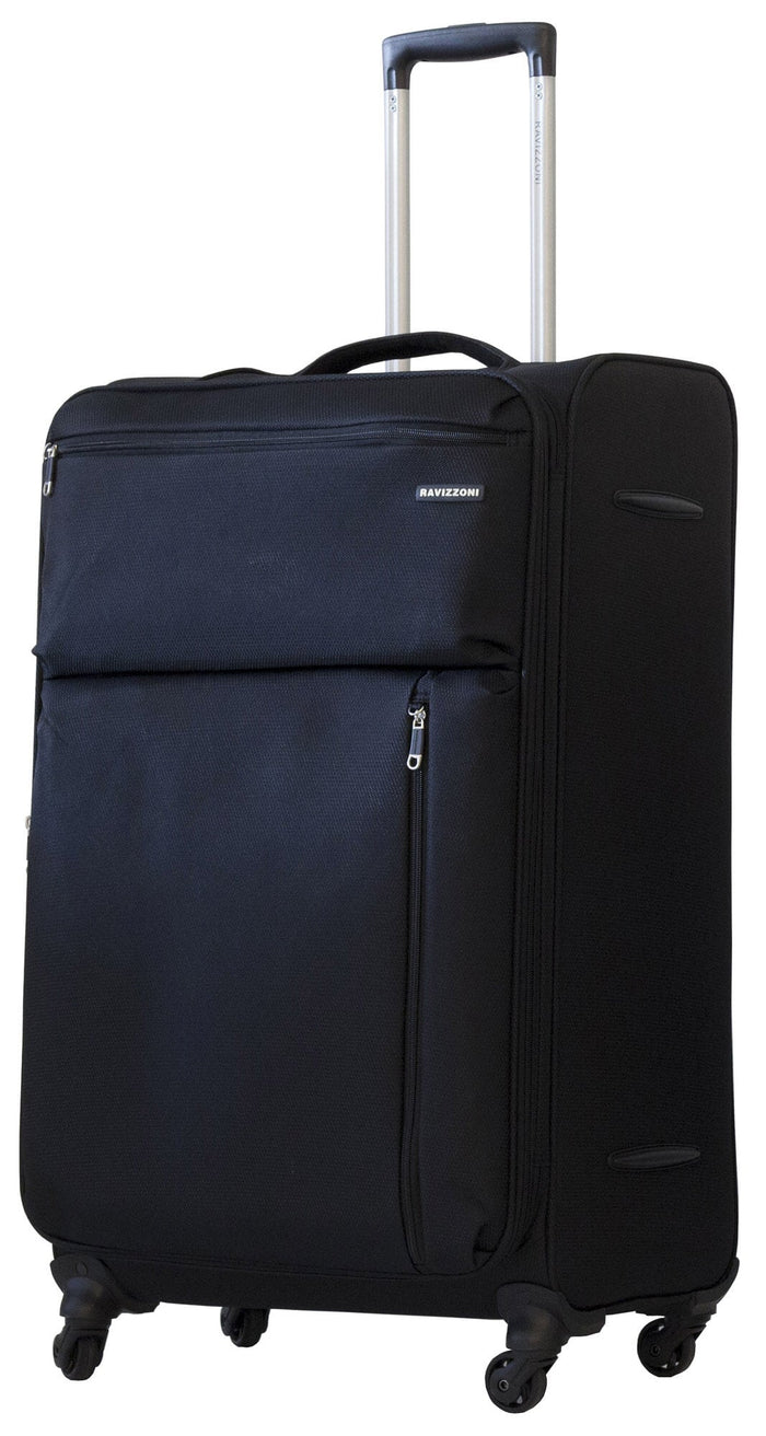 Trolley Valigia Grande Morbida in Poliestere 4 Ruote TSA Ravizzoni Gin Tonic Nera