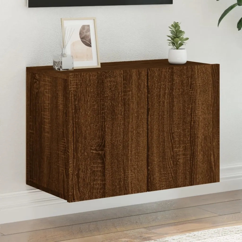 Mobile TV a Parete-Mobile TV a Muro Rovere Marrone 60x30x41 cm