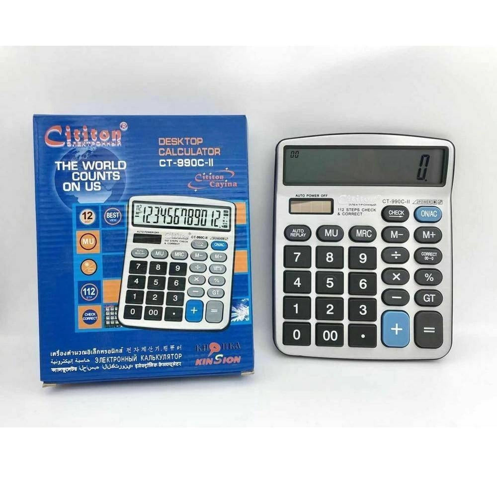 Trade Shop - Calcolatrice Elettronica Digitale Cititon Ct-990c-ii 12 Cifre Solare Display -