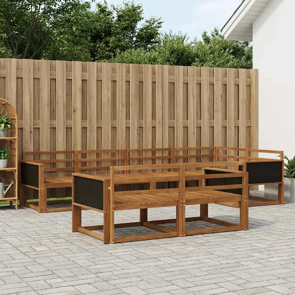 Set di divani da esterno 7 pcs Naturale