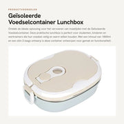 Contenitore per Cibi Isolato 1800ml - Acciaio Inossidabile - Portatile - Doppio Strato - Chiusura a Sicurezza - Valvola di Ventilazione - Scatola per Pic-Nic