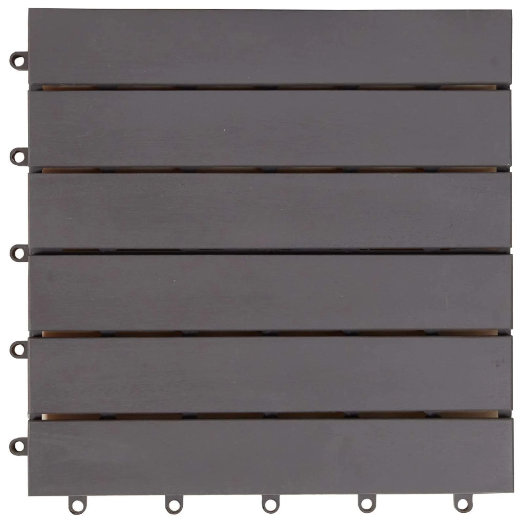 Piastrella per Decking 20 pz Grigio 30 x 30 cm Legno di Acacia CFW2147452
