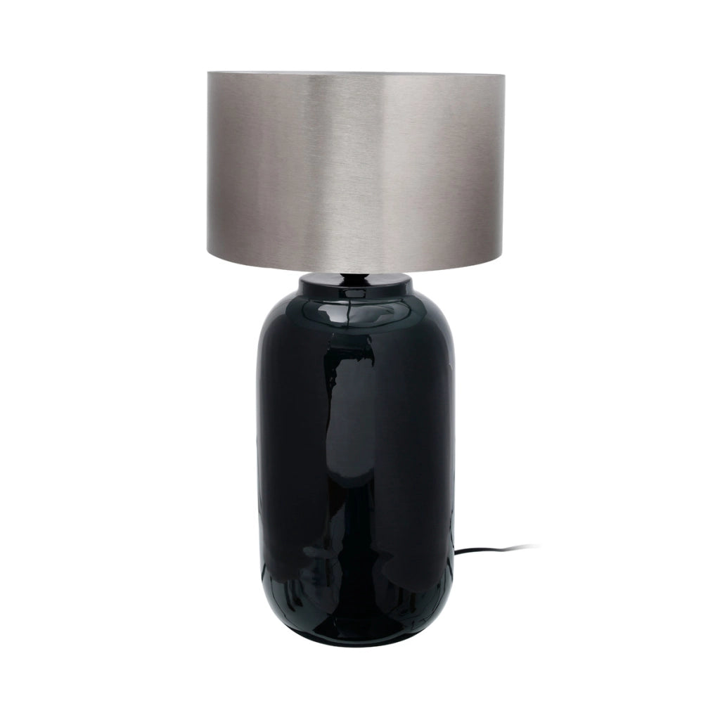 Lampada da tavolo Art Deco 725 in ferro verde scuro e argento