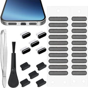 10 pezzi di protezione per porta USB C con silicone anti-sporcizia e protezione per caricamento, accessori per telefono, con funzione di pulizia autoadesiva.