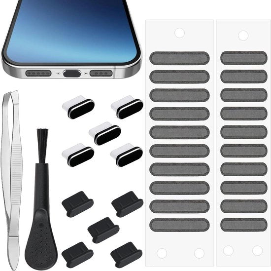 10 pezzi di protezione per porta USB C con silicone anti-sporcizia e protezione per caricamento, accessori per telefono, con funzione di pulizia autoadesiva.
