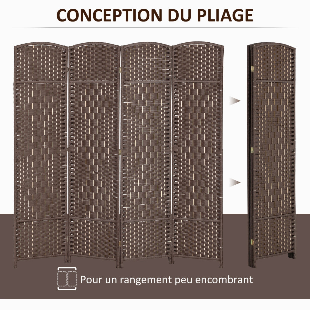 Paravent divisorio in legno ¨C Minimal ¨C marrone 180x180 cm