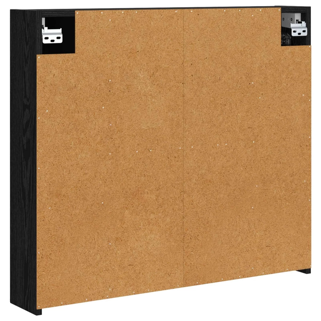 Mobiletto per specchio da bagno Rovere Nero 80 x 14.5 x 70 cm 889104