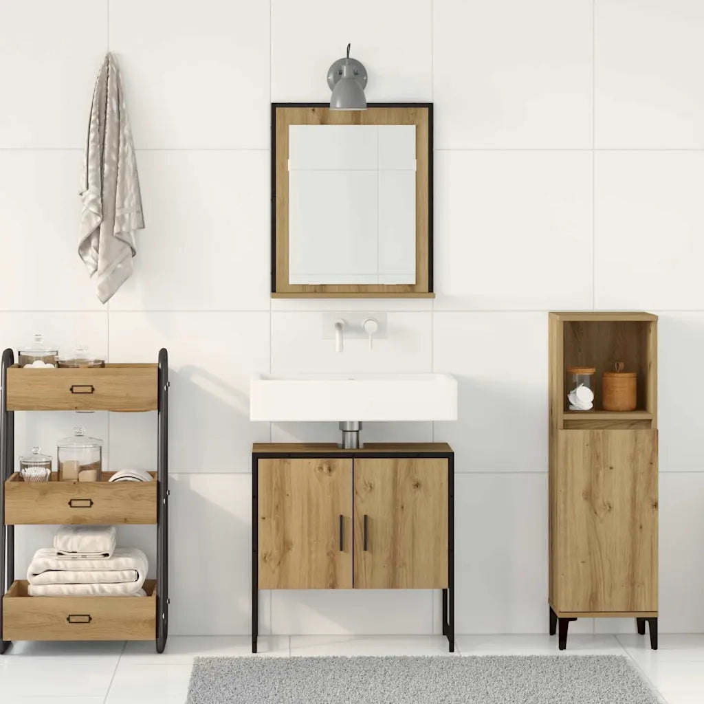 Set di mobili per il bagno 2 pcs Marrone Legno multistrato 3334328