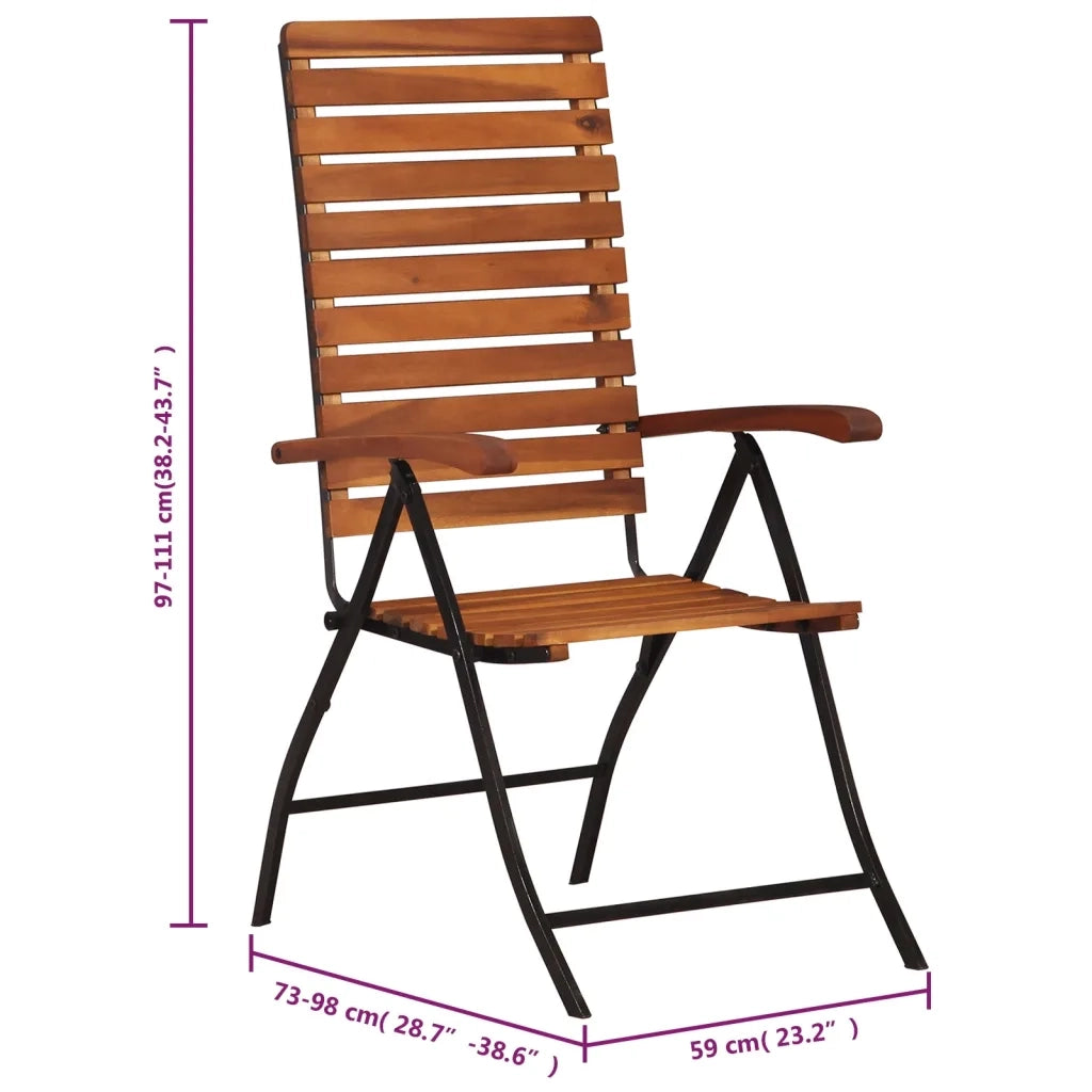 Sedie Reclinabili da Giardino 2 pz in Legno Massello d'Acacia 44391