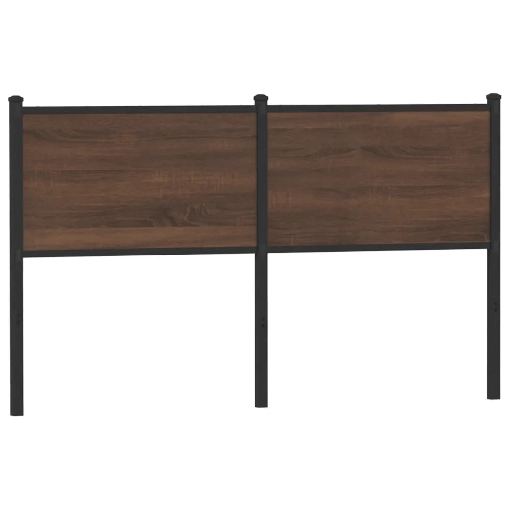 Testiera Rovere Marrone 135 cm in Legno Multistrato e Acciaio