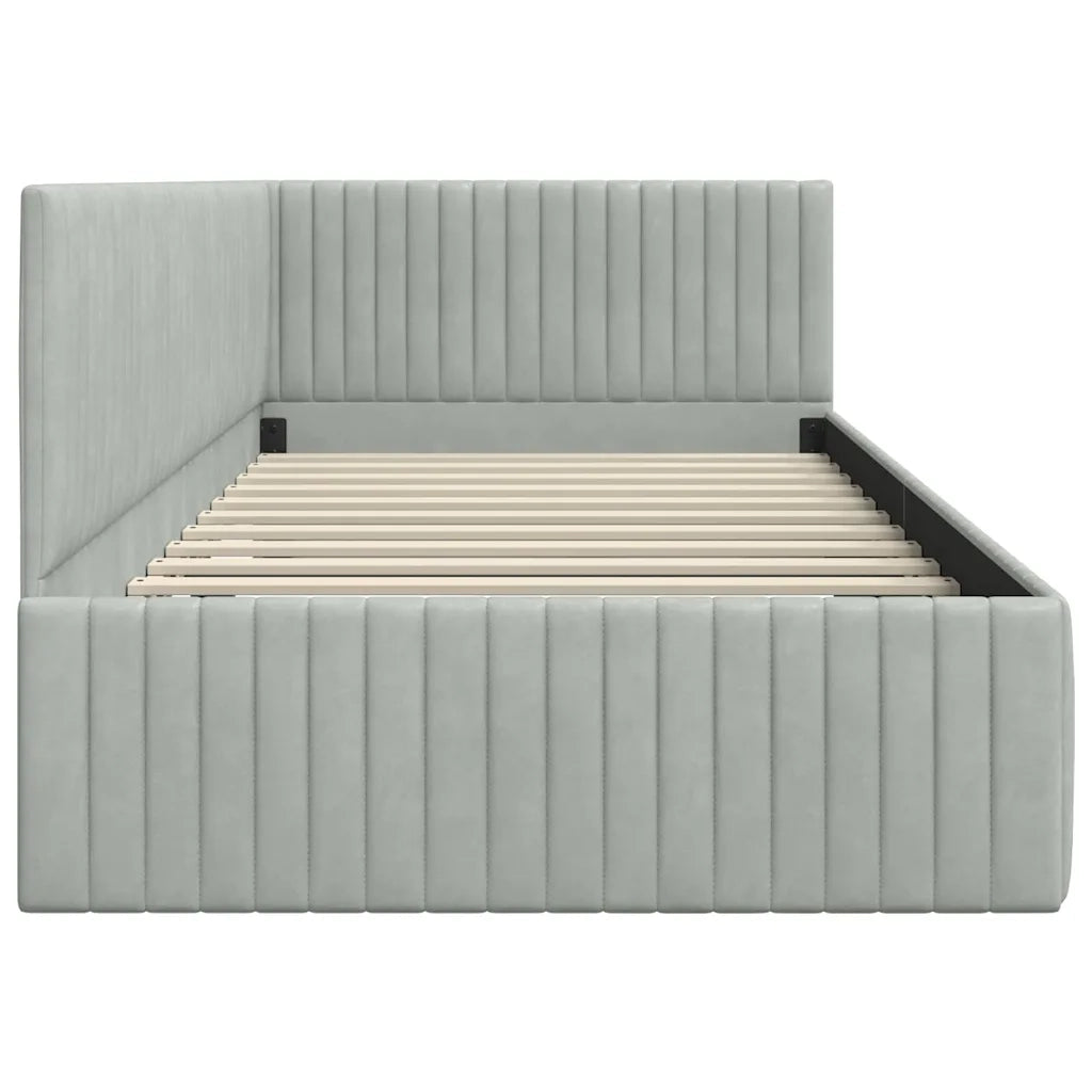 Cornice del letto ad angolo Grigio chiaro 100 cm x 200 cm 42016276