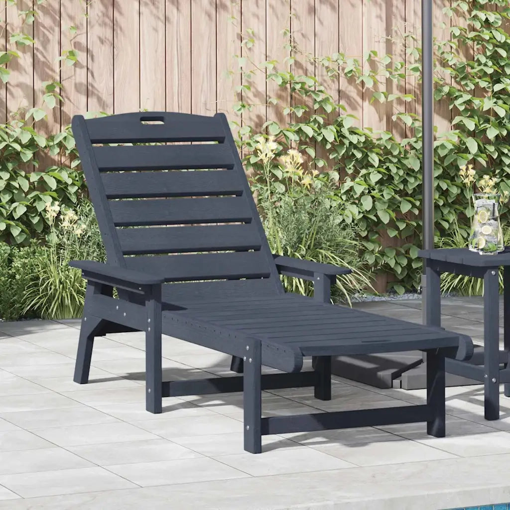 Lettino da sole Blu navy 195,5 x 53 x 98,5 cm HDPE 42006638