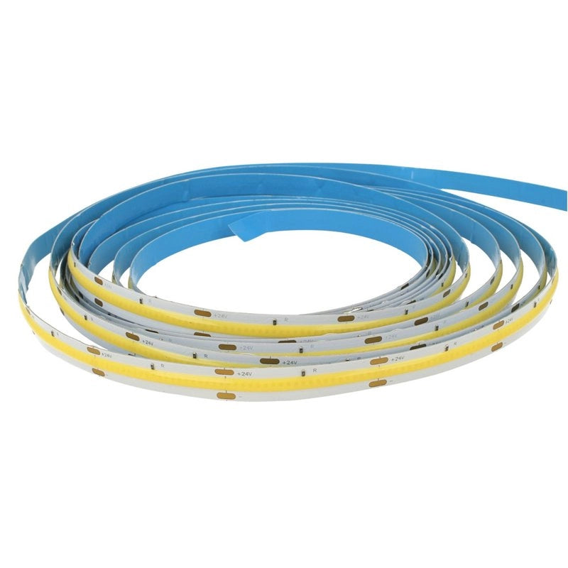 24V Bobina Striscia Striscia LED COB 14W/M 120LM/W 1700LM/M CRI 90 Bianco Caldo 3000K 5 Metri IP20 No Puntini