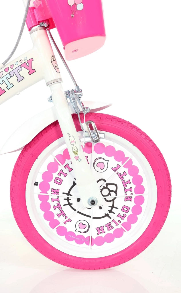 HELLO KITTY 14", bicicletta per bambini, adatta ad etÃƒÂ  tra i 4 e i 6 anni, per altezza tra 100 e 120 cm, con cest