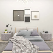 Comodino-Tavolino da notte Grigio Cemento 100x35x40 cm in Legno Multistrato