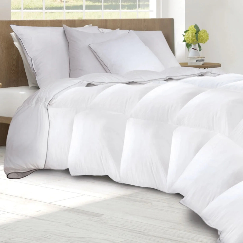 IDMarket - Piumino 220x240 CM in piuma d'oca antiacaro 500 gr + 2 cuscini