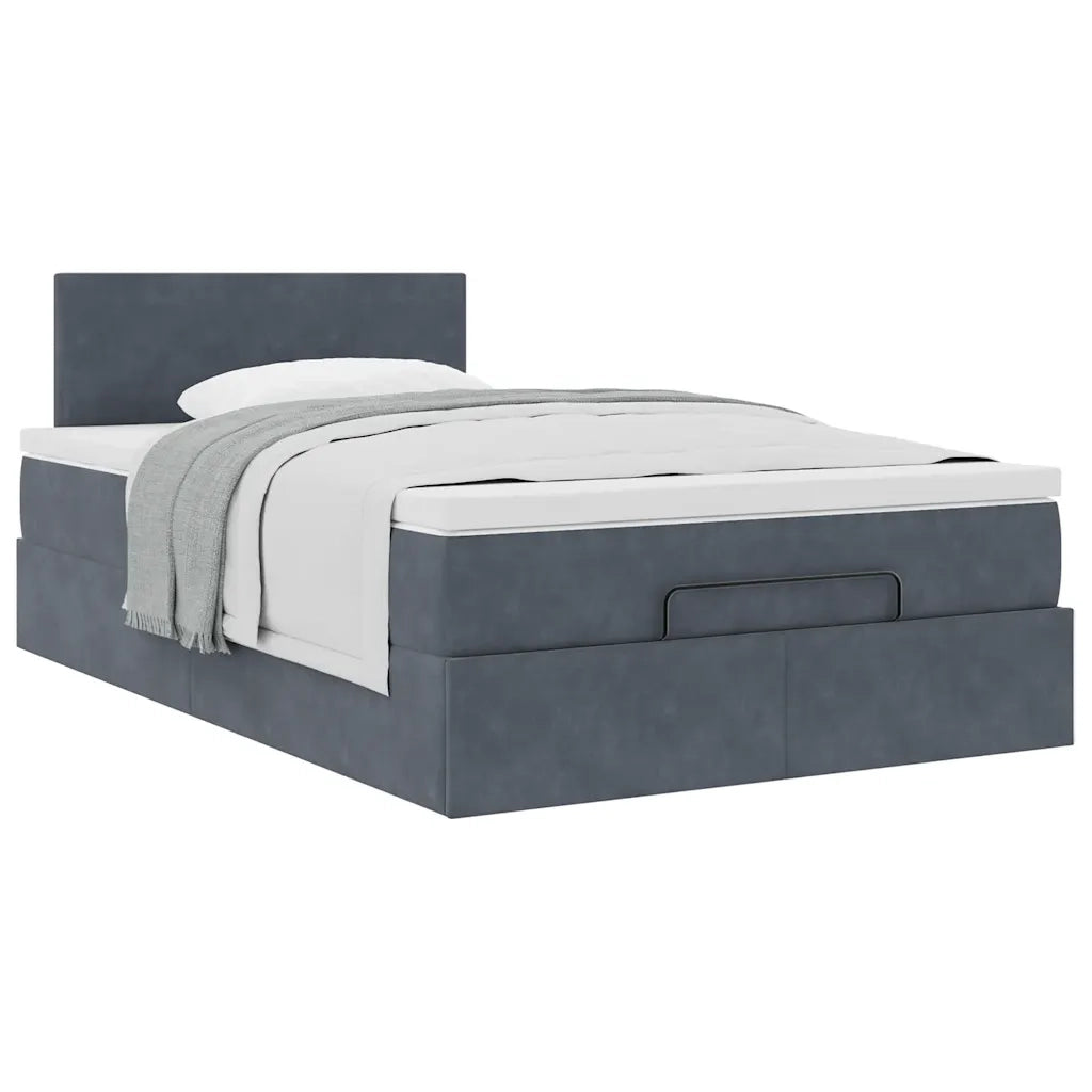 Struttura Letto Pouf con Materasso 120x200 cm Velluto 3311694