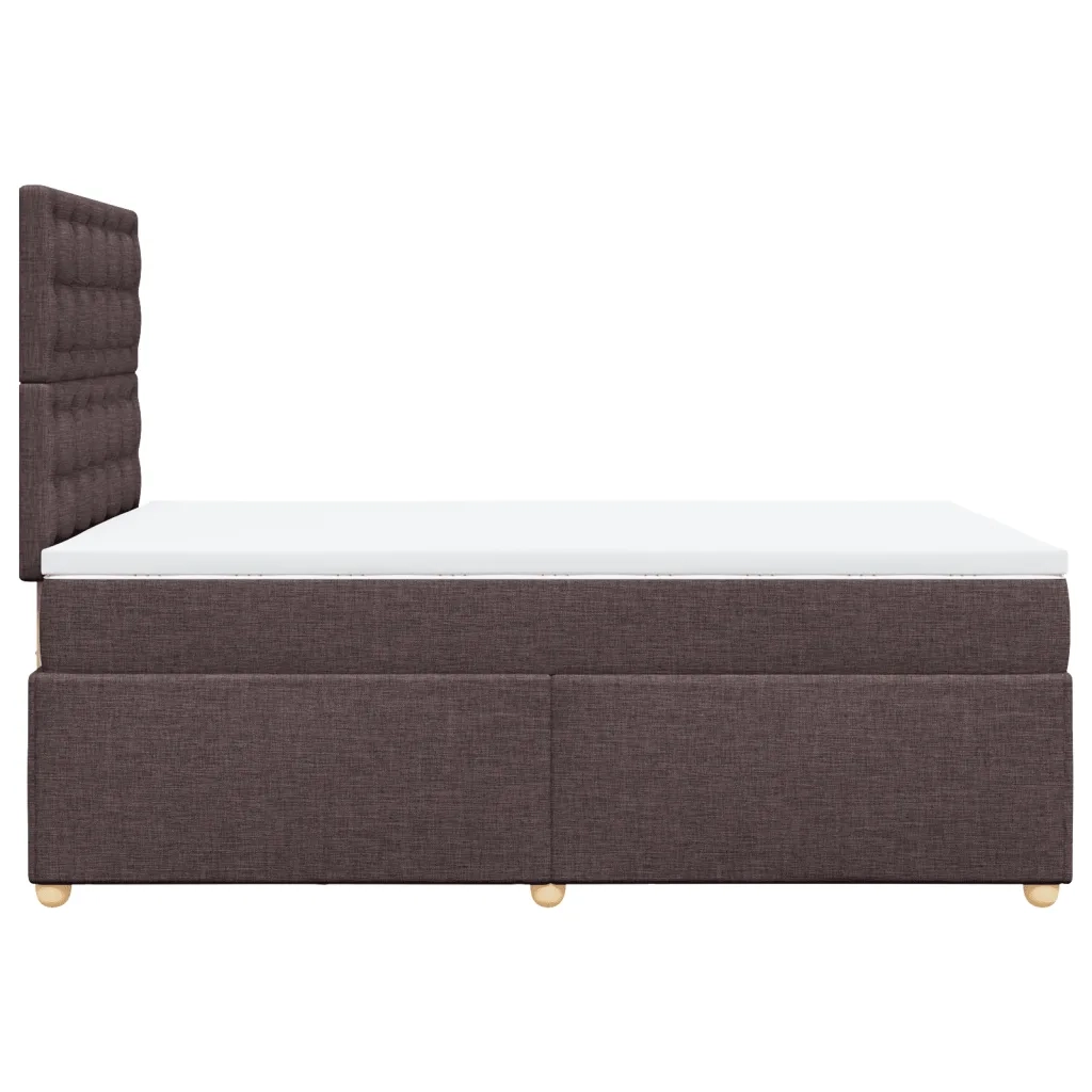 Giroletto a Molle con Materasso Marrone Scuro 120x200cm Tessuto